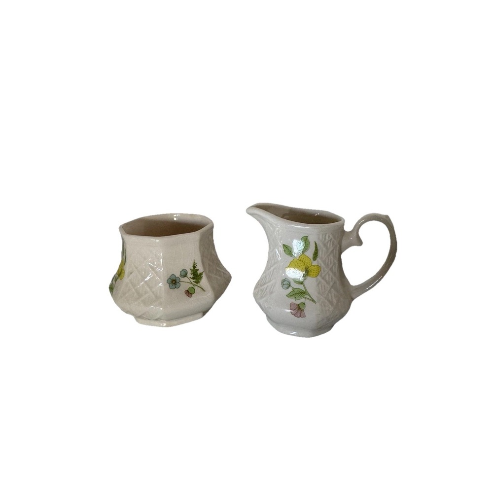 Sadler Windsor Basket‎ Weave Creamer & Sugar Set Made in England